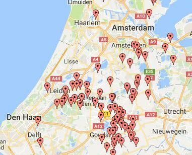 Proeftuin Veenweiden kaart van het gebied met deelnemers